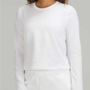 Lululemon cotton long sleeved tshirt, size 6 white